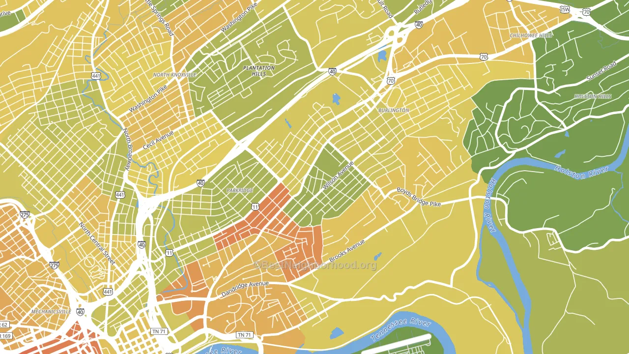 Park City, Knoxville, TN block-group voter-turnout map