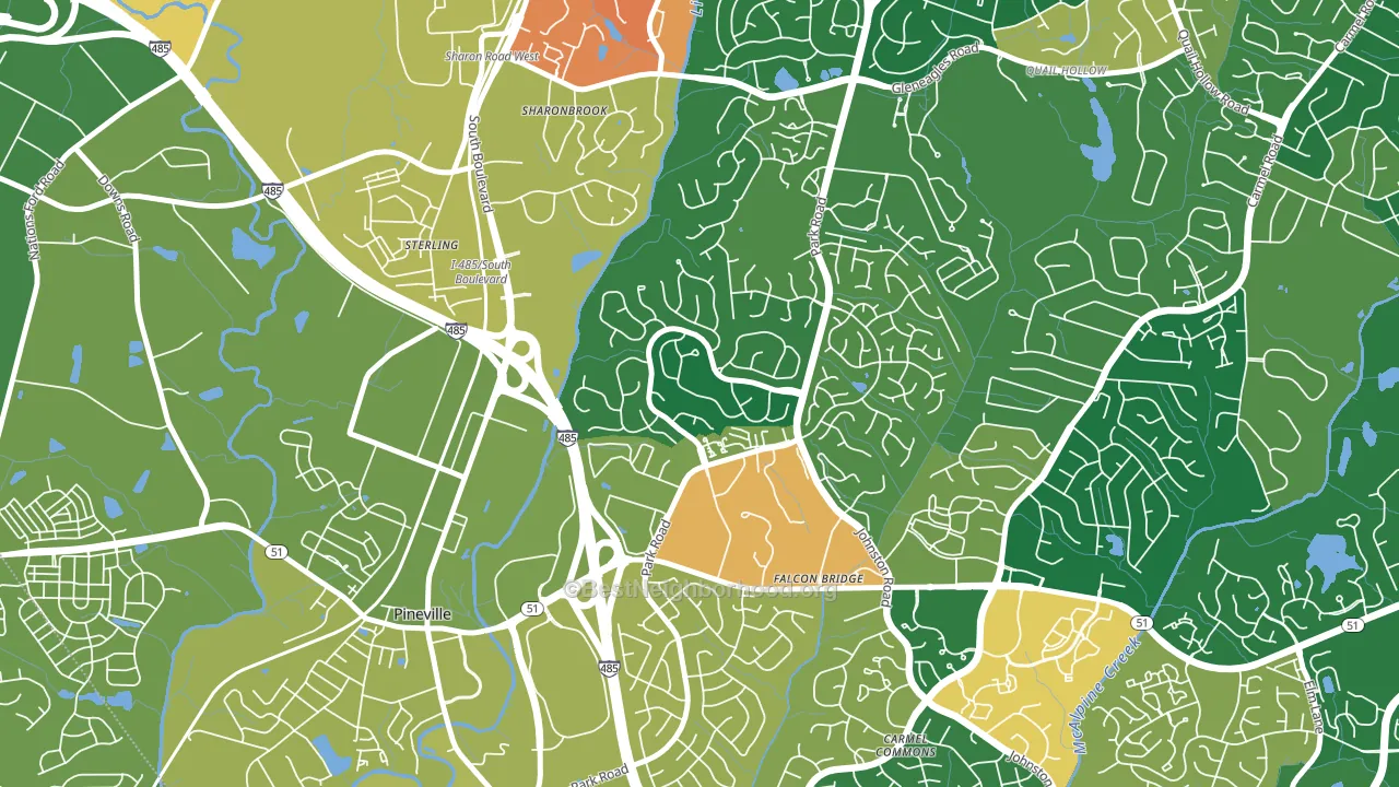 Park Crossing, Charlotte, NC block-group voter-turnout map
