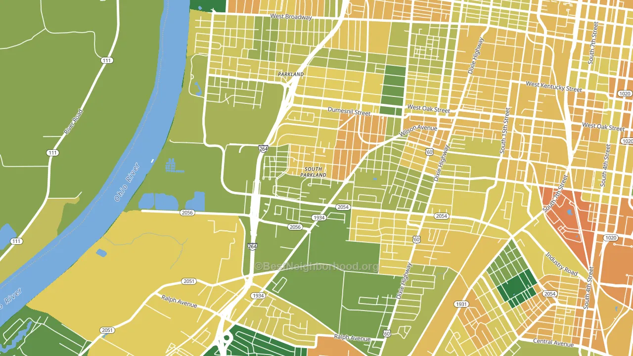 Park Duvalle, Louisville, KY block-group voter-turnout map