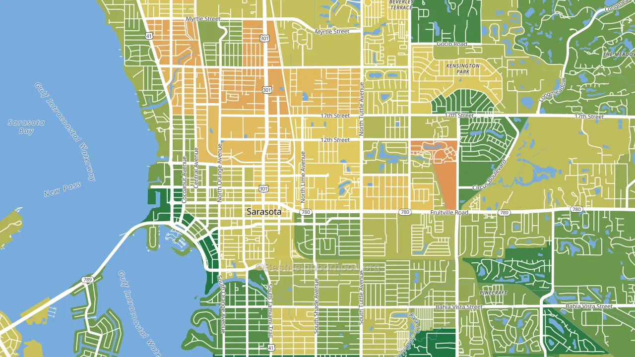 Park East, Sarasota, FL block-group voter-turnout map