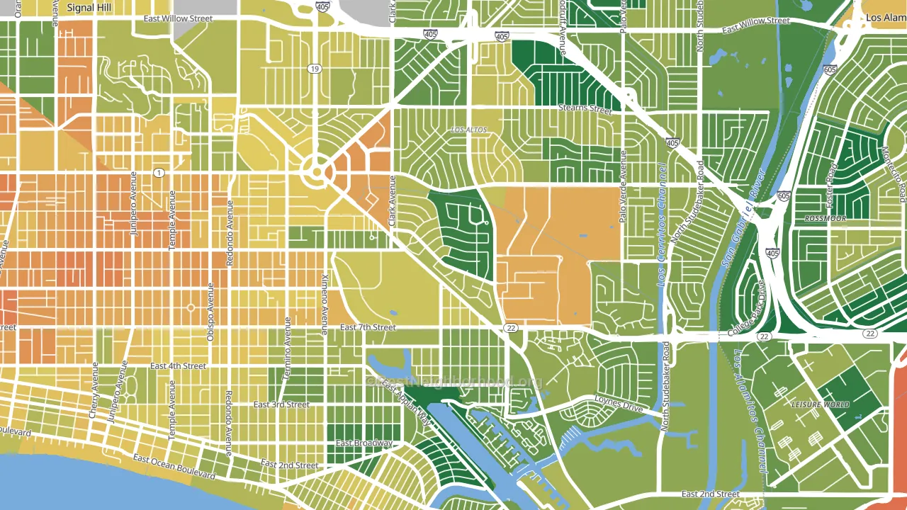 Park Estates, Long Beach, CA block-group voter-turnout map