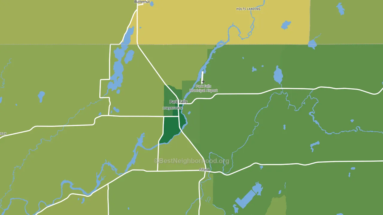 Park Falls, WI block-group voter-turnout map
