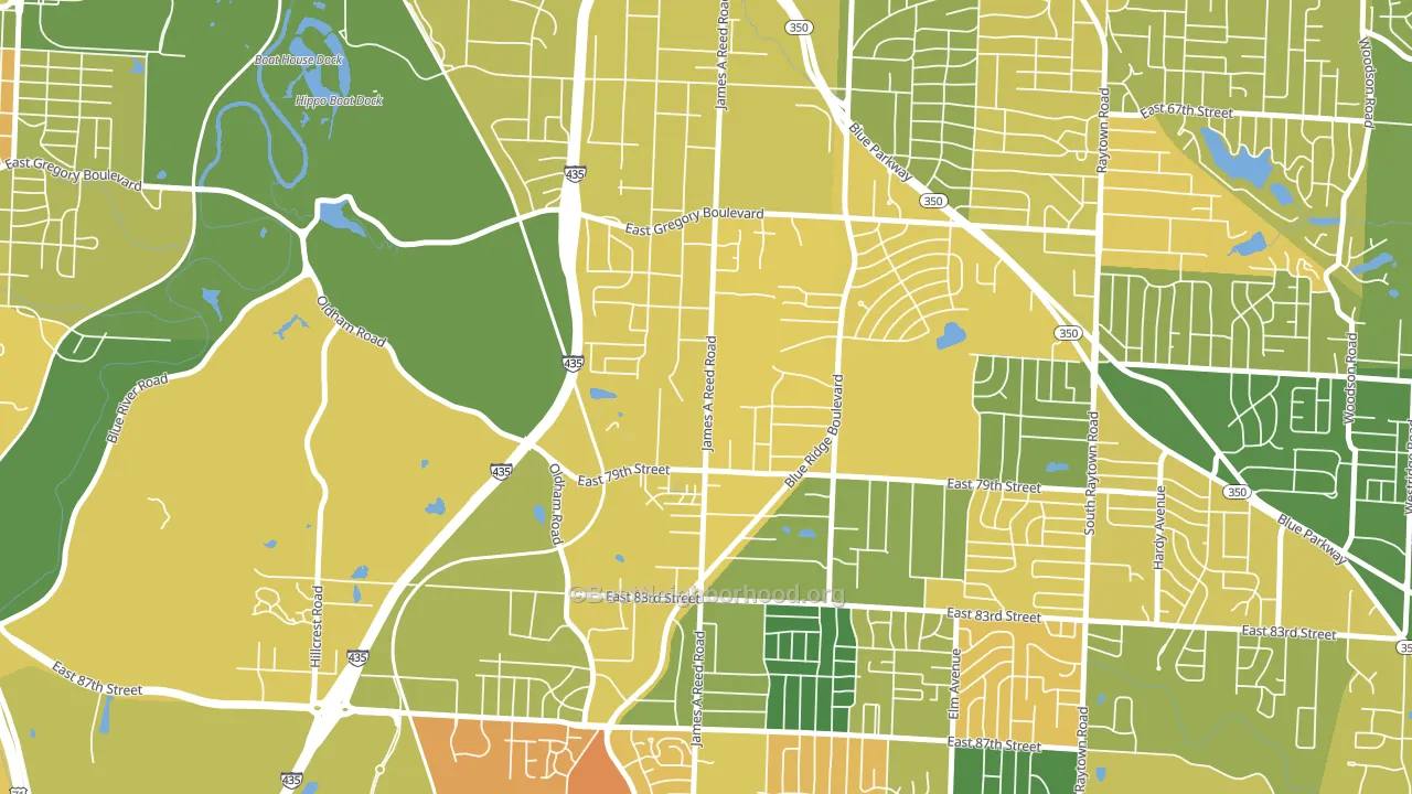 Park Farms, Kansas City, MO block-group voter-turnout map