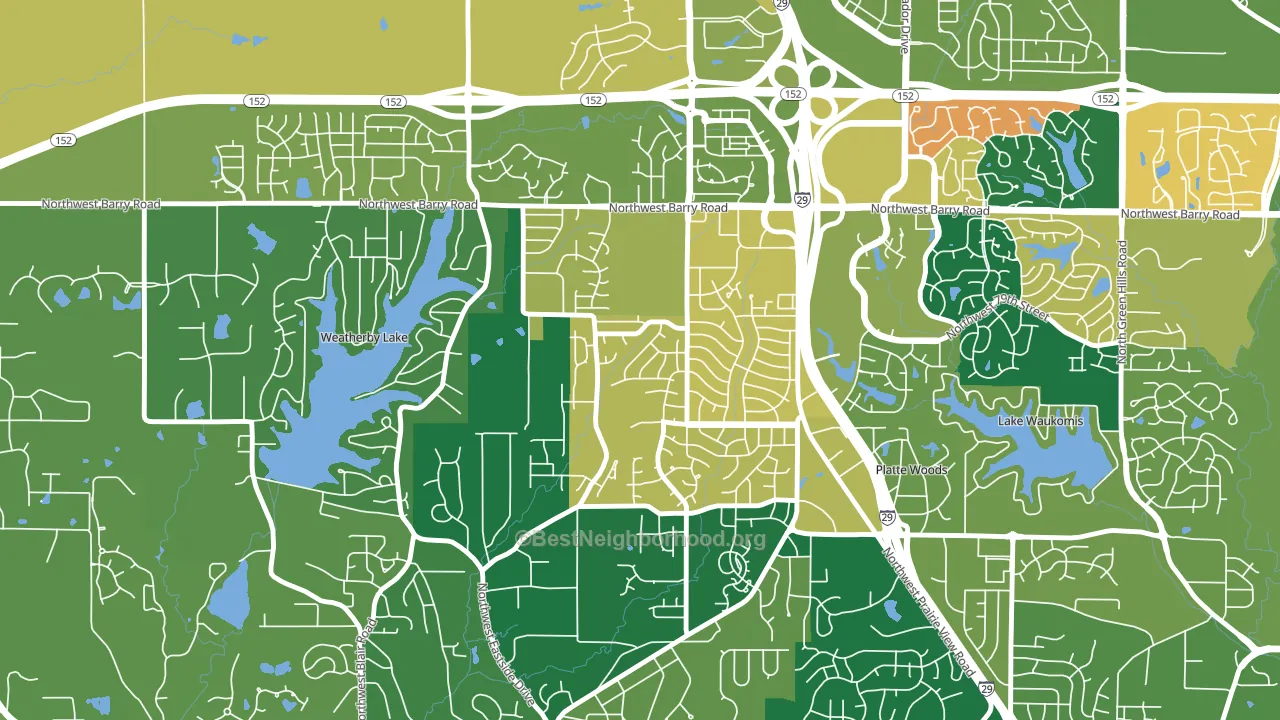 Park Forest, Kansas City, MO block-group voter-turnout map