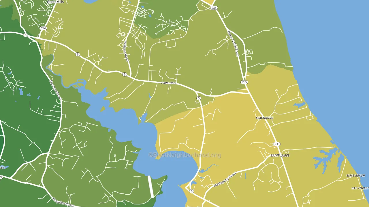 Park Hall, MD block-group voter-turnout map