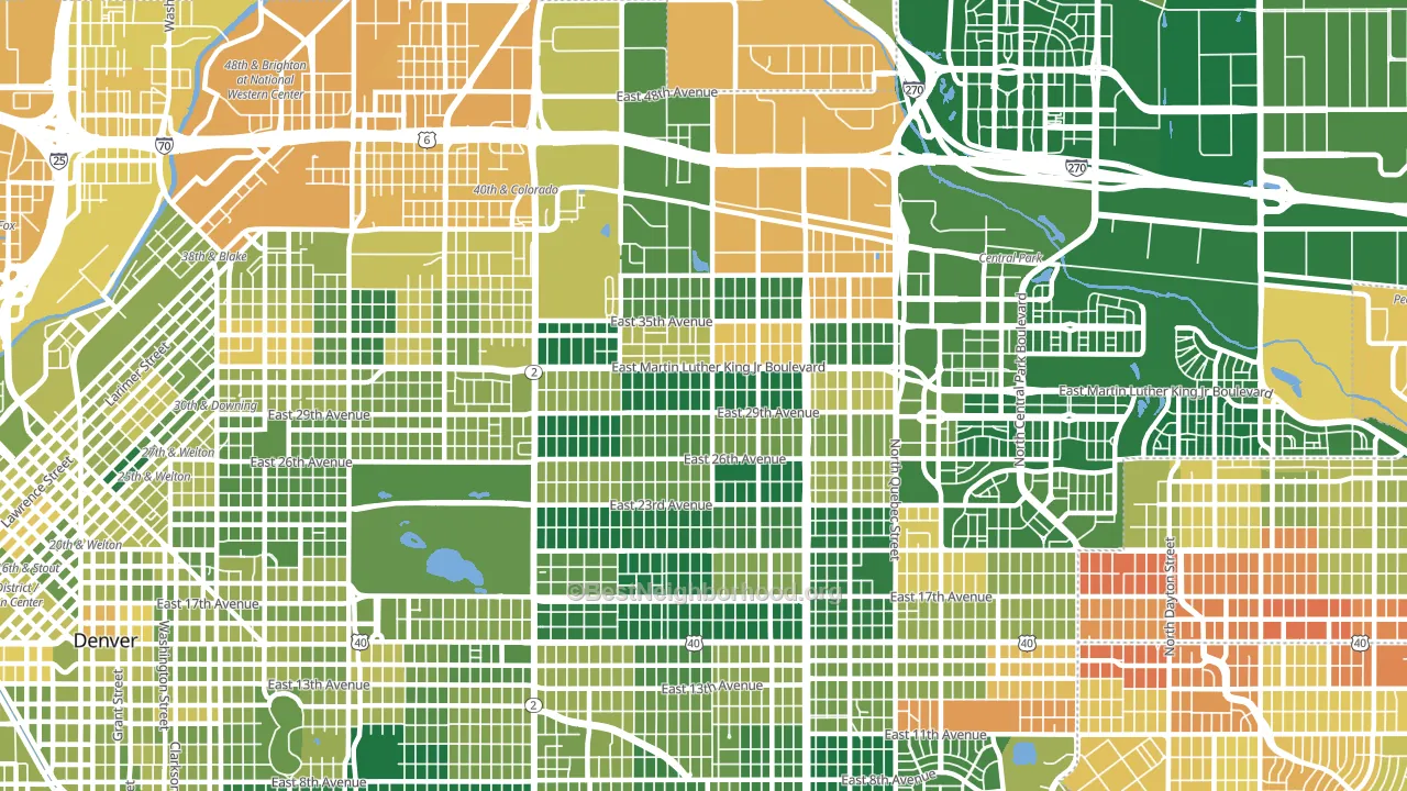 Park Hill, Denver, CO block-group voter-turnout map