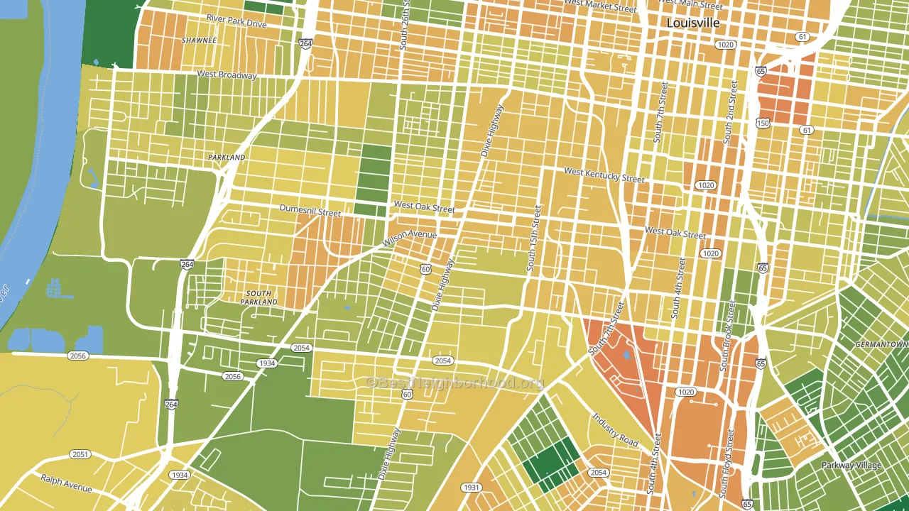Park Hill, Louisville, KY block-group voter-turnout map