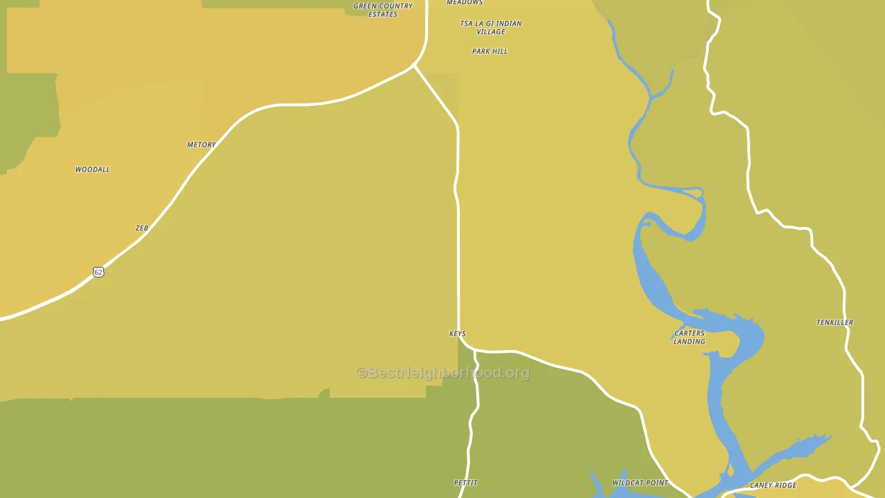 Park Hill, OK block-group voter-turnout map