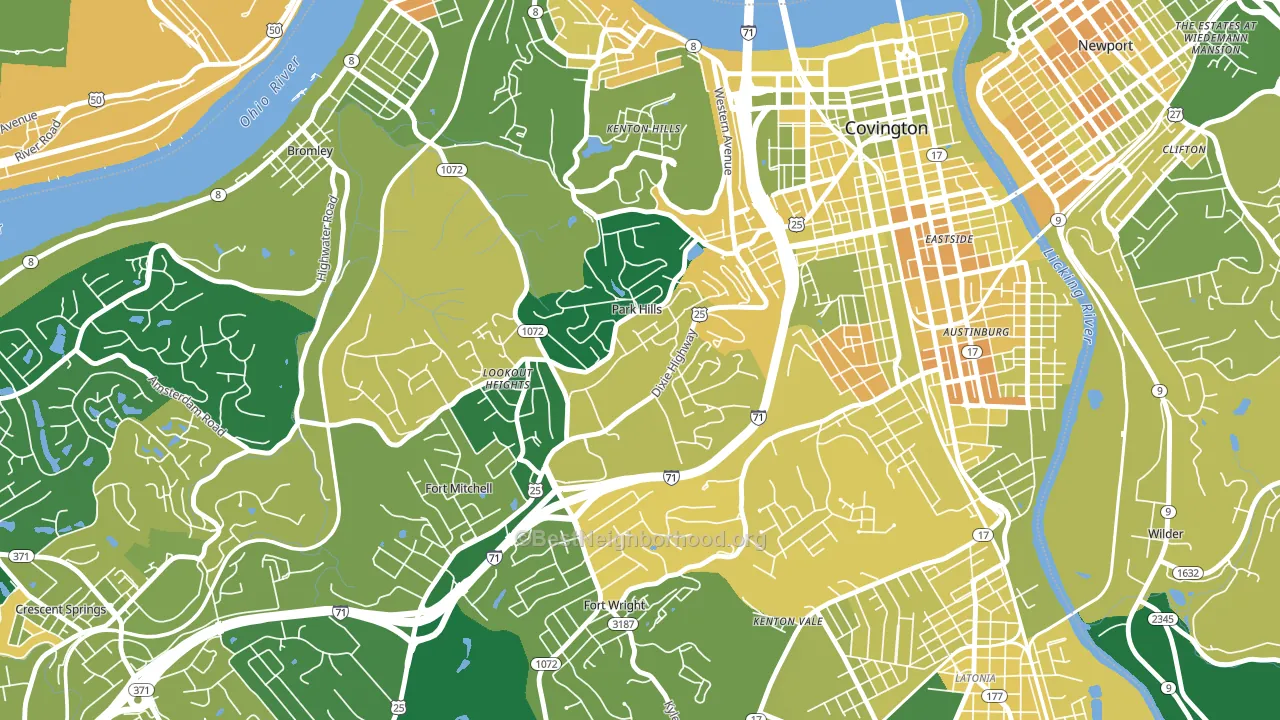 Park Hills, KY block-group voter-turnout map