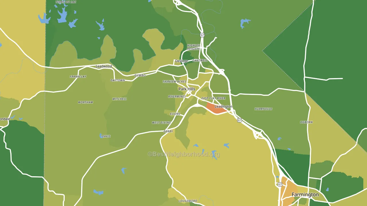 Park Hills, MO block-group voter-turnout map
