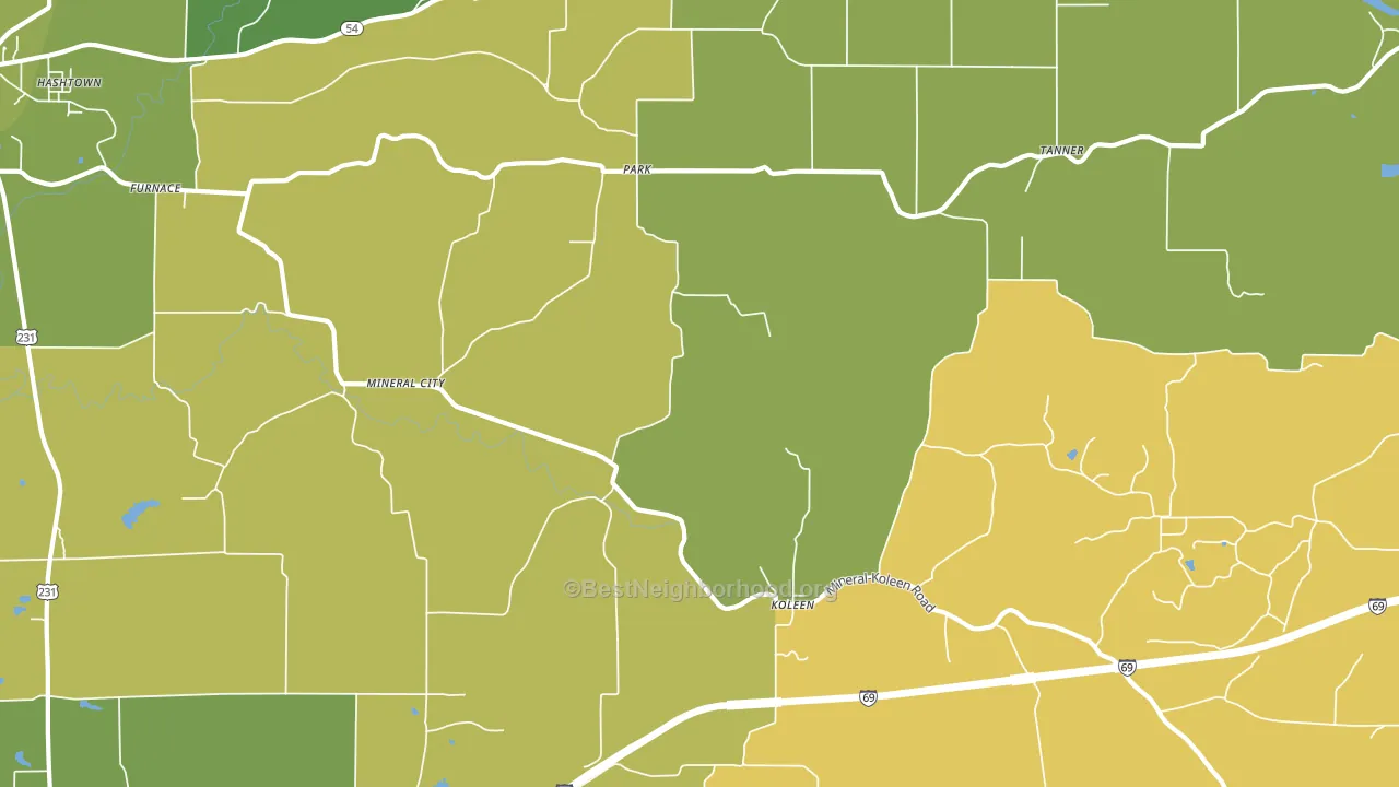 Park, IN block-group voter-turnout map