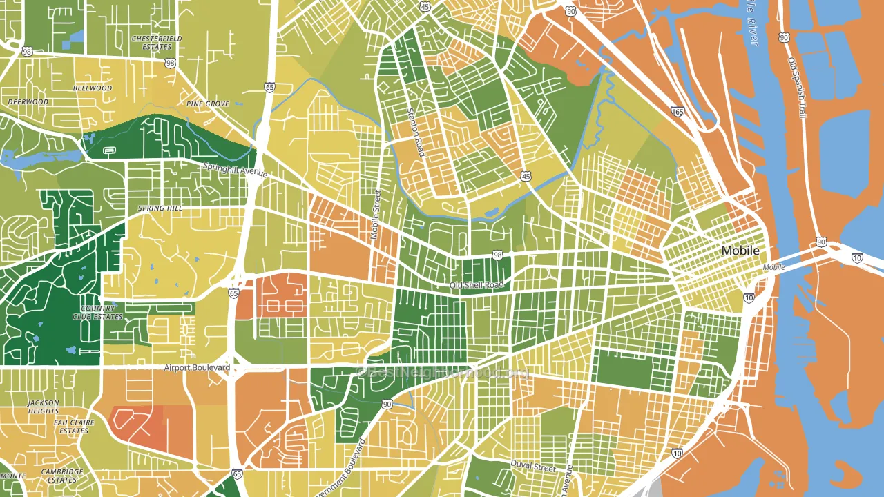 Park Place, Mobile, AL block-group voter-turnout map