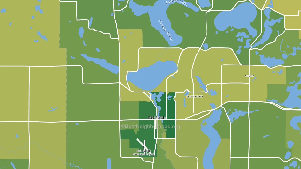 Park Rapids, MN block-group voter-turnout map