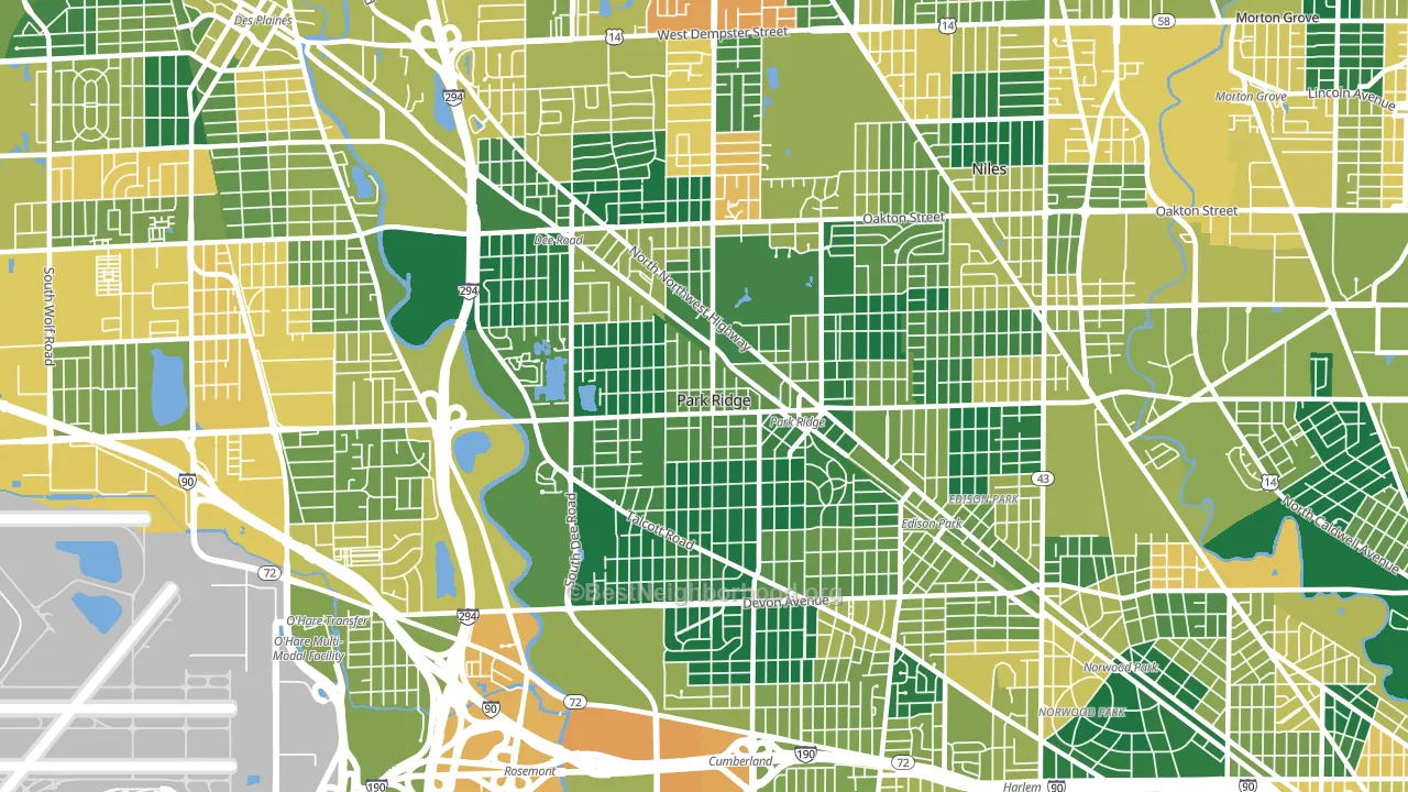 Park Ridge, IL block-group voter-turnout map