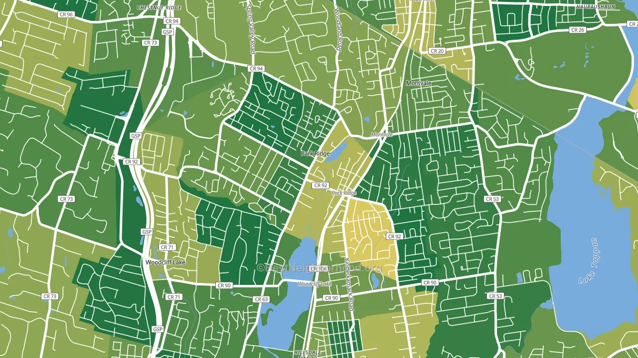 Park Ridge, NJ block-group voter-turnout map
