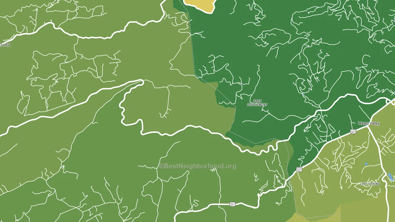 Park Settlement, TN block-group voter-turnout map