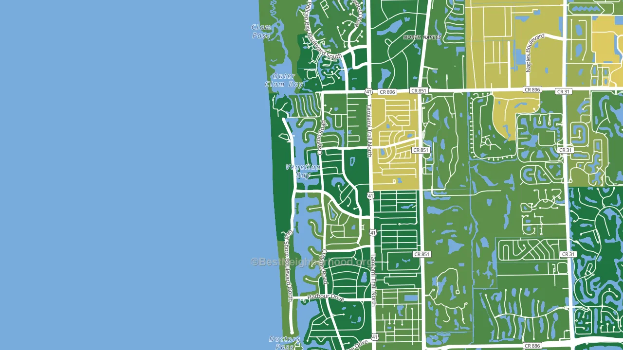 Park Shore, Naples, FL block-group voter-turnout map