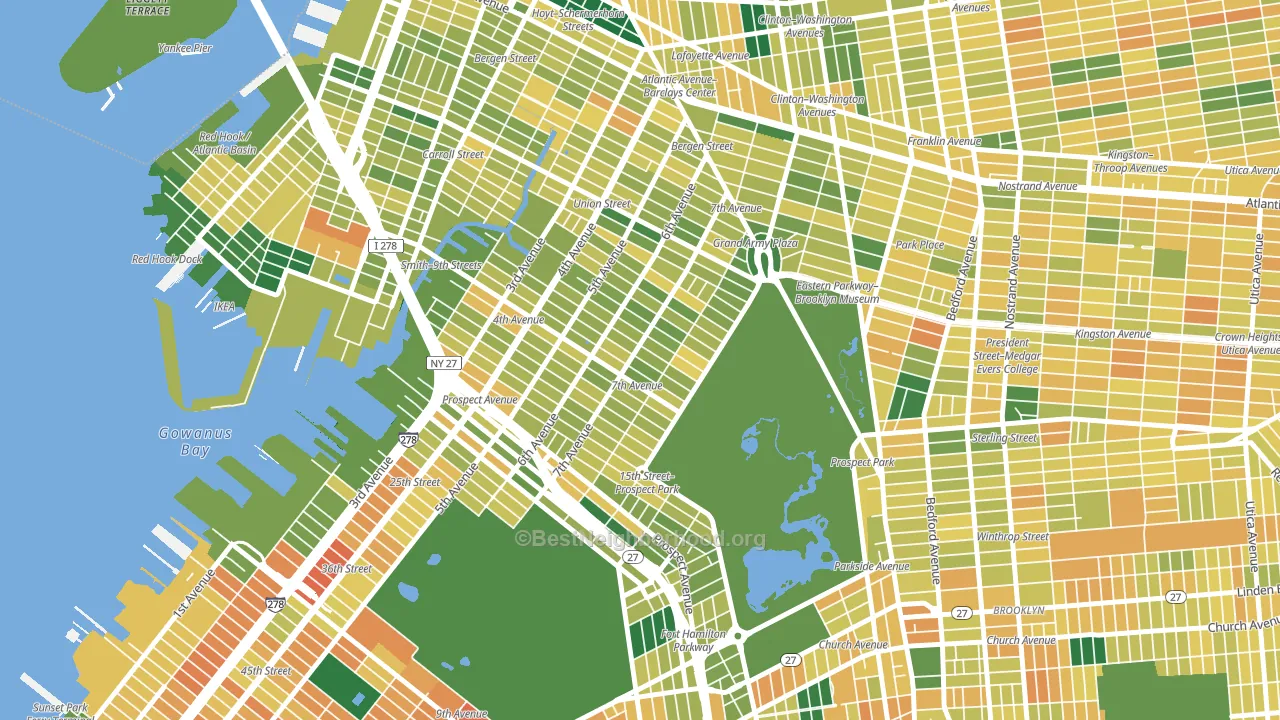 Park Slope, Brooklyn, NY block-group voter-turnout map
