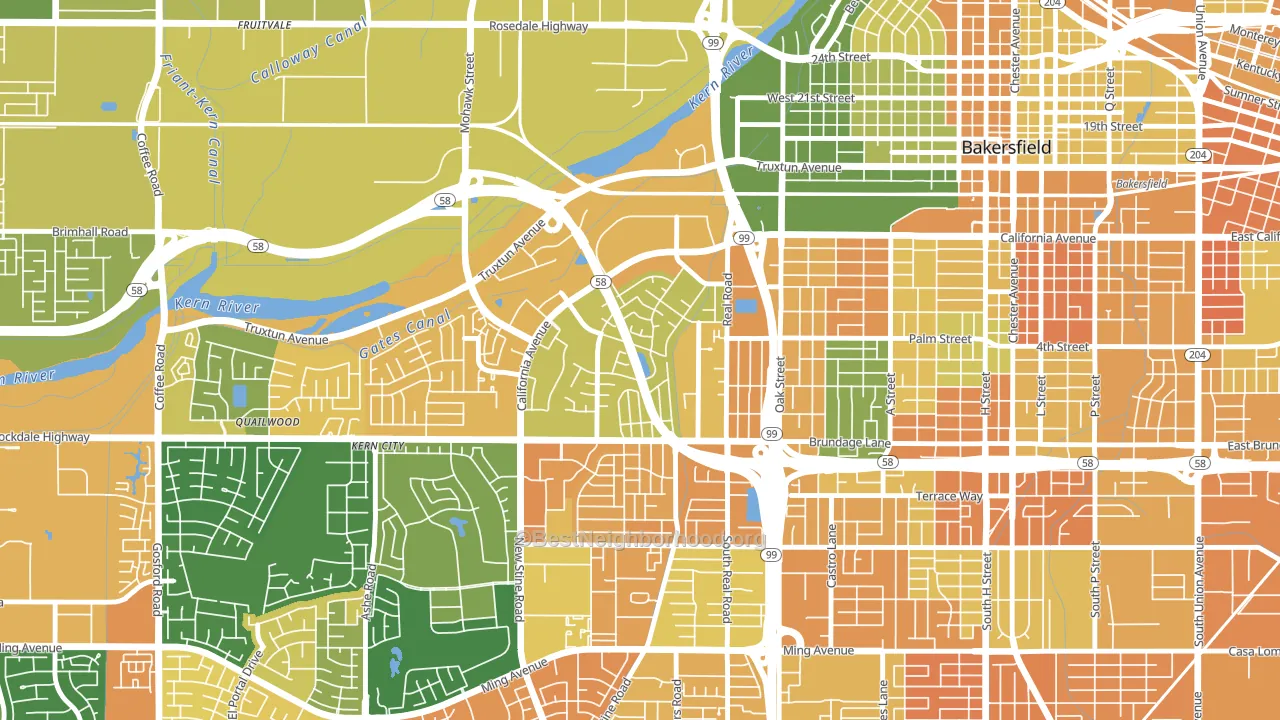 Park Stockdale, Bakersfield, CA block-group voter-turnout map