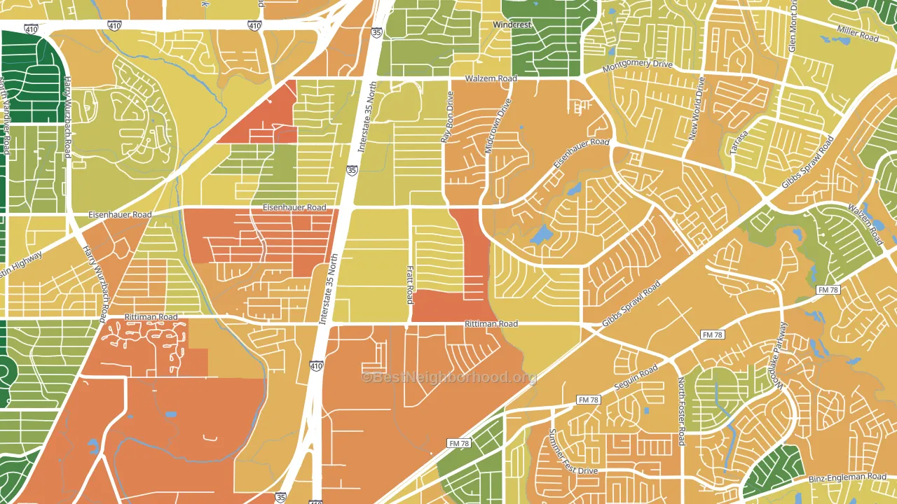 Park Village, San Antonio, TX block-group voter-turnout map