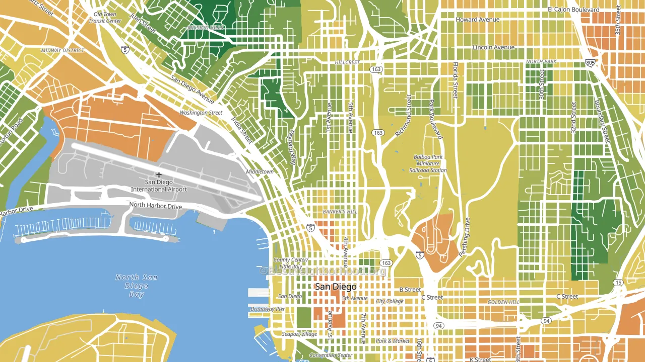 Park West, San Diego, CA block-group voter-turnout map