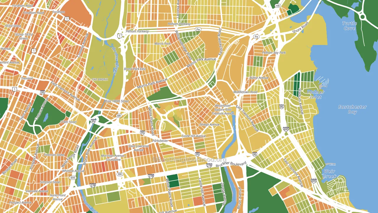 Parkchester, Bronx, NY block-group voter-turnout map