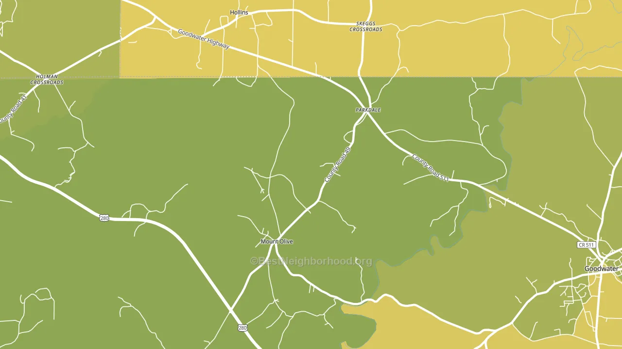 Parkdale, AL block-group voter-turnout map