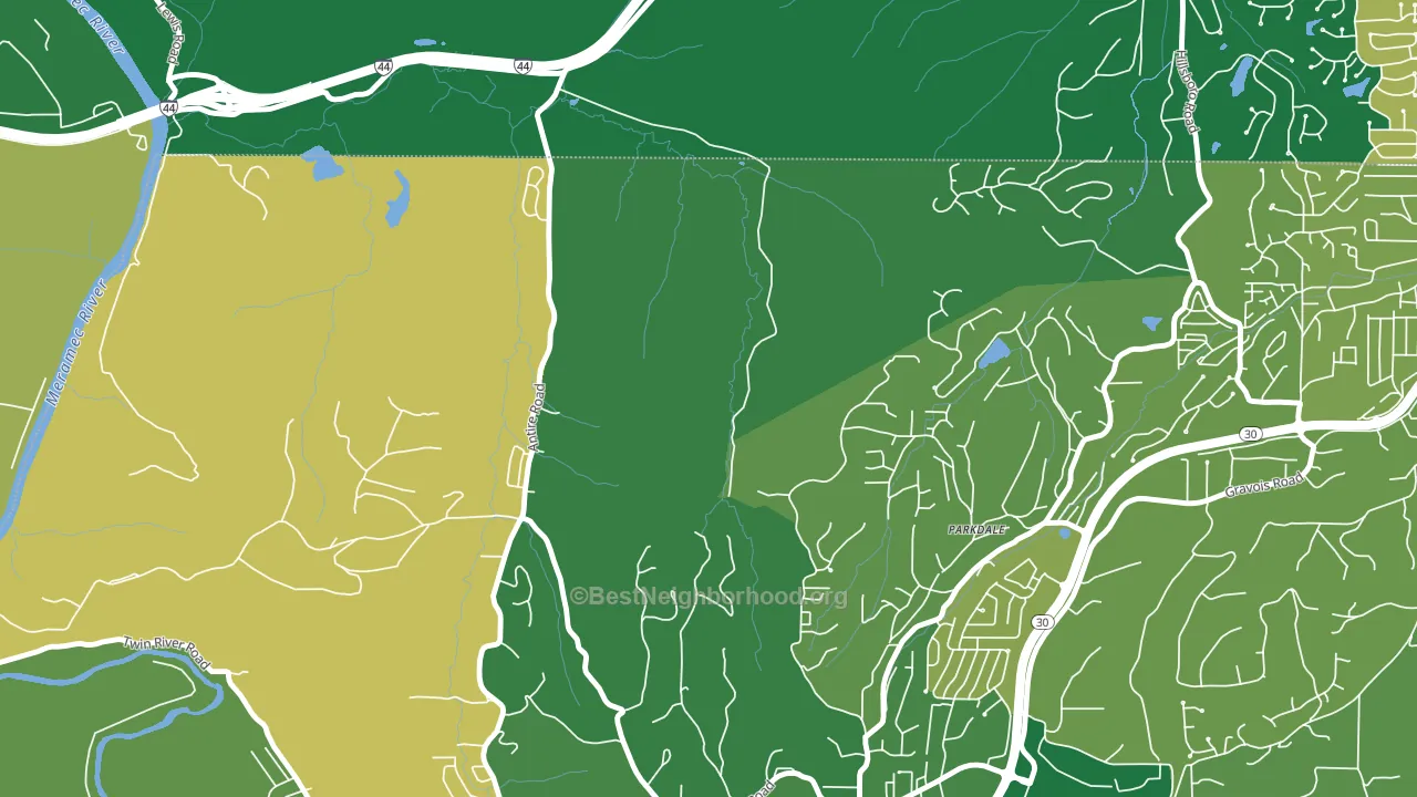 Parkdale, MO block-group voter-turnout map