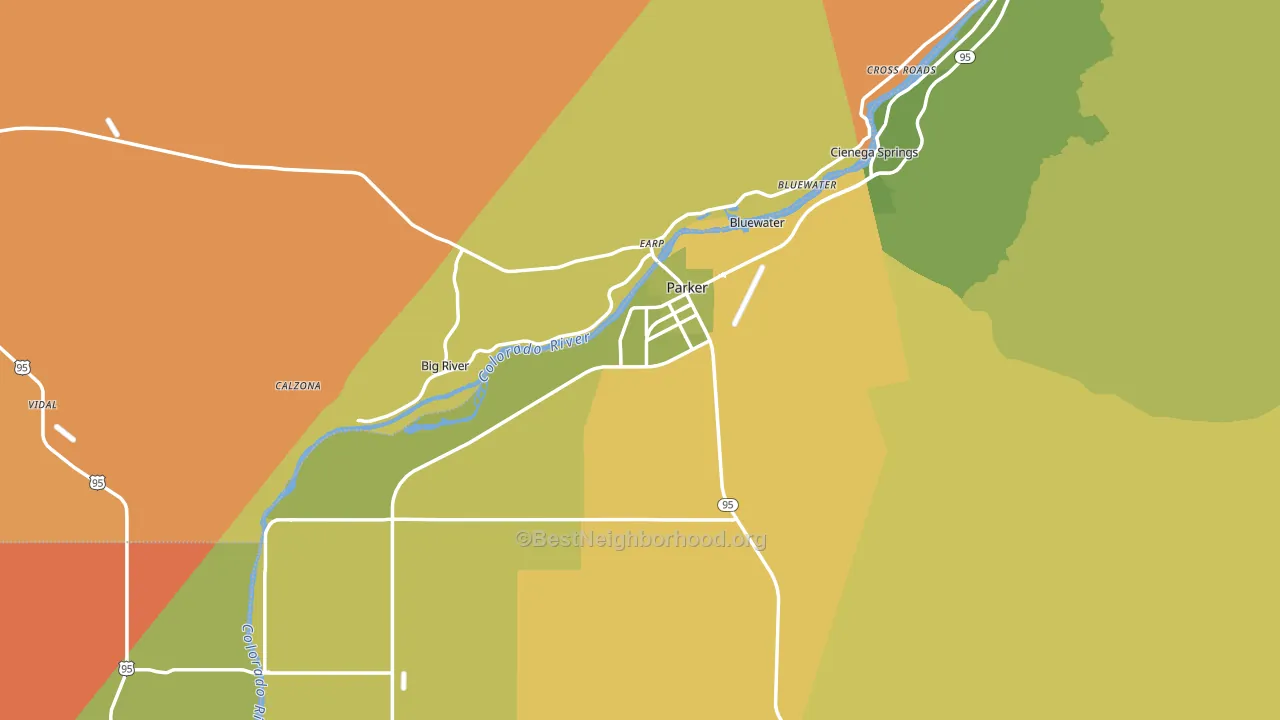Parker, AZ block-group voter-turnout map