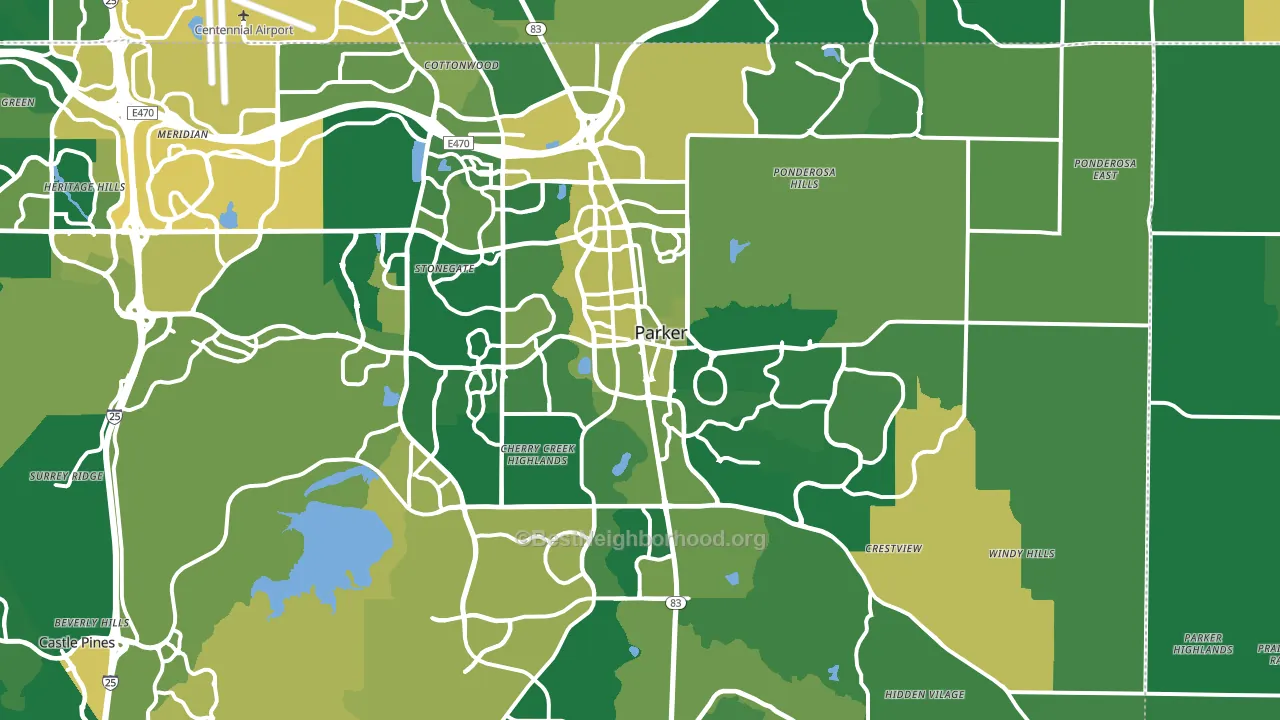 Parker, CO block-group voter-turnout map