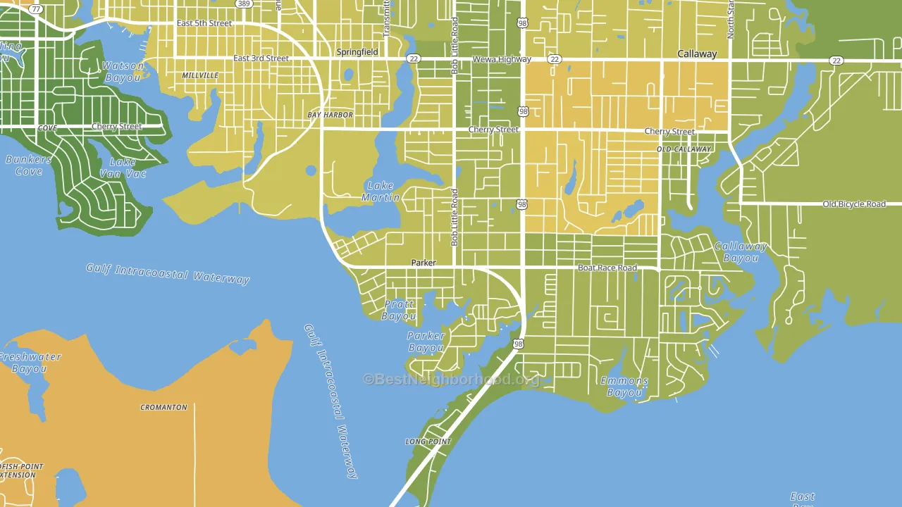 Parker, FL block-group voter-turnout map
