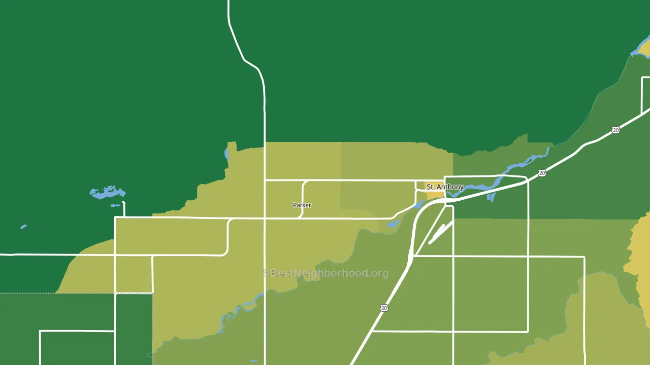Parker, ID block-group voter-turnout map