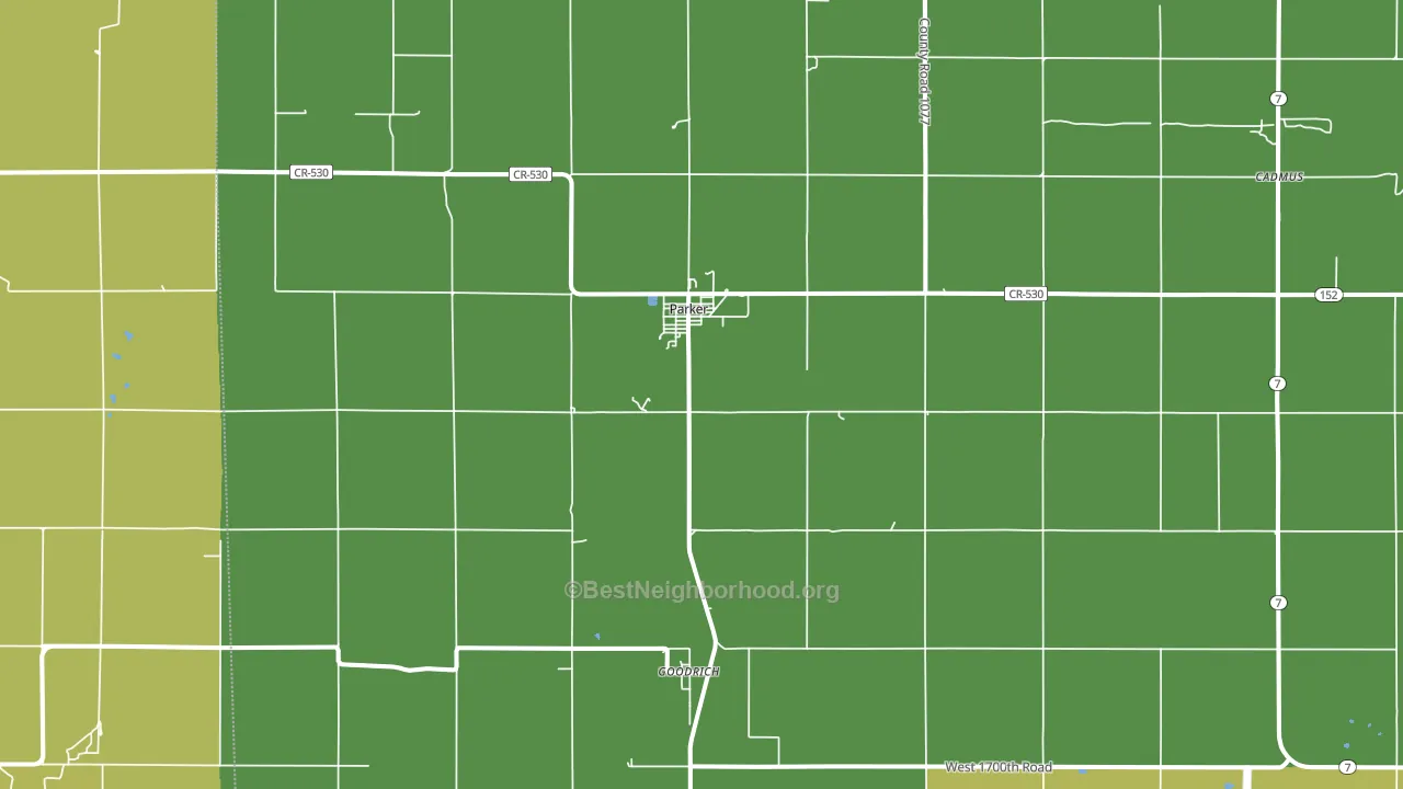 Parker, KS block-group voter-turnout map