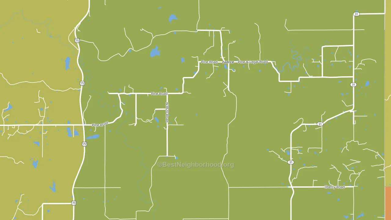 Parker, OK block-group voter-turnout map