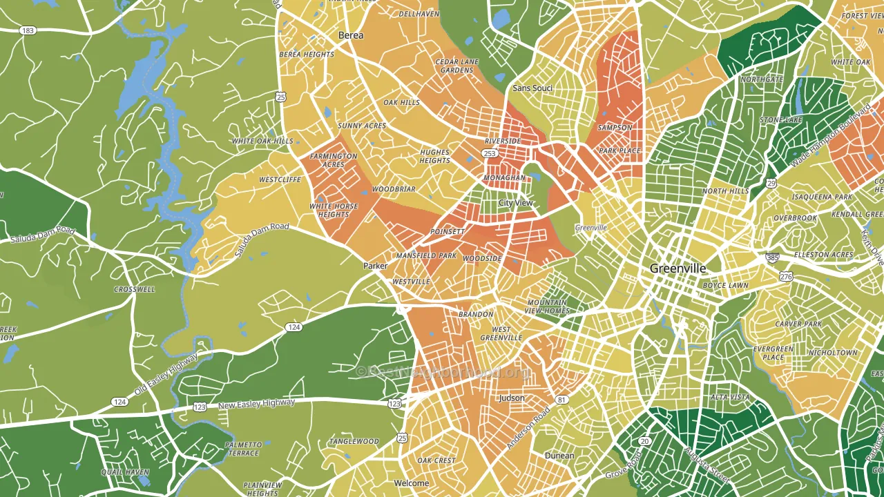 Parker, SC block-group voter-turnout map