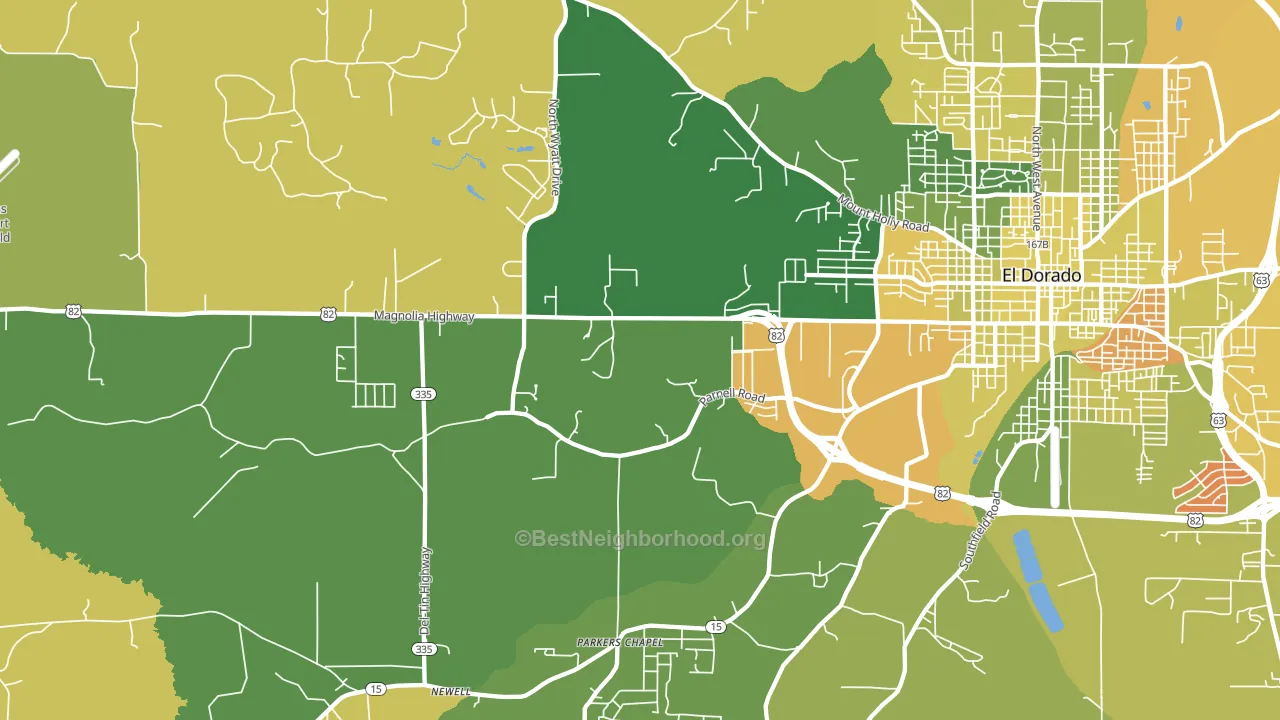 Parkers Chapel, AR block-group voter-turnout map