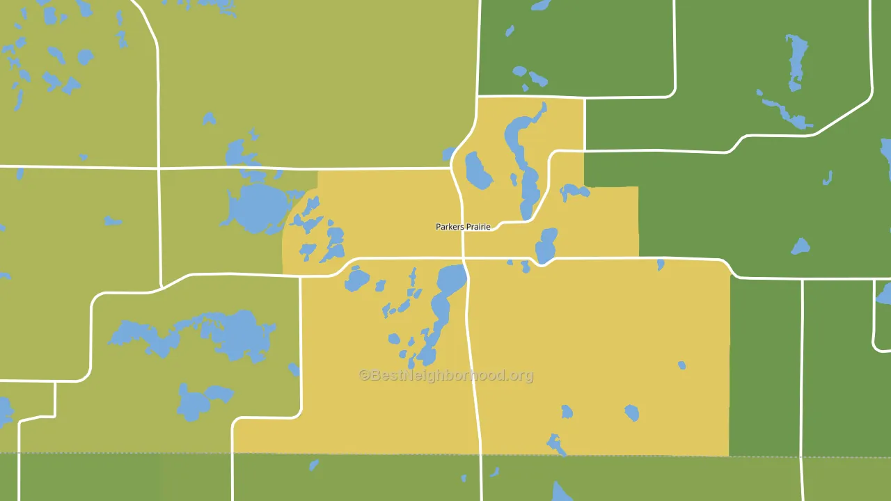 Parkers Prairie, MN block-group voter-turnout map