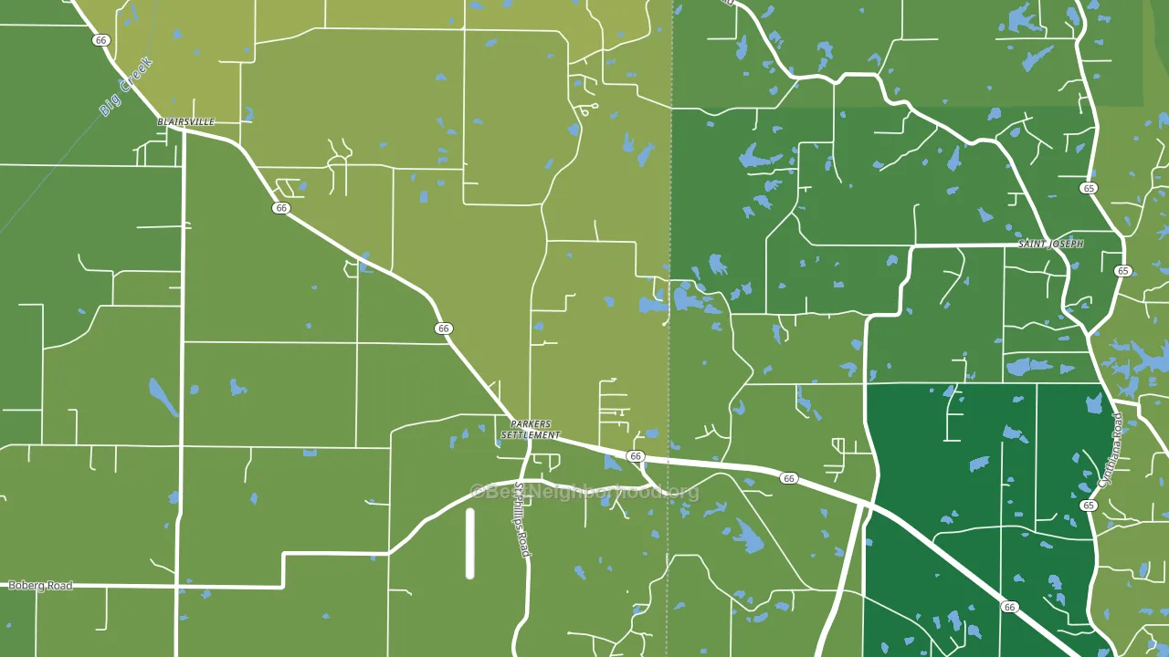 Parkers Settlement, IN block-group voter-turnout map