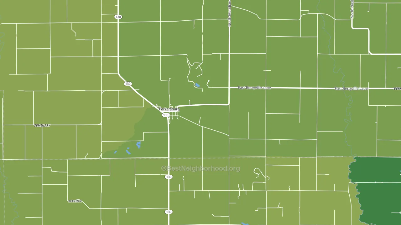 Parkersburg, IL block-group voter-turnout map
