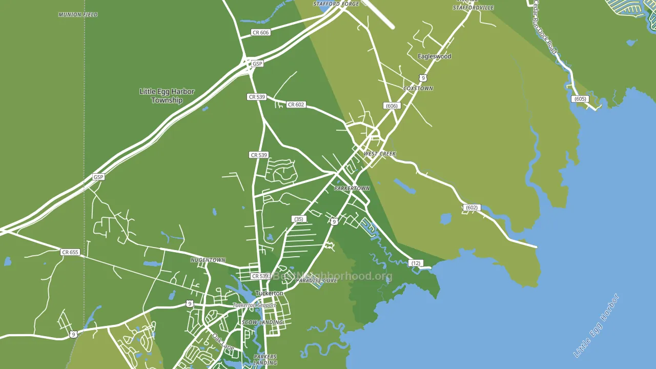 Parkertown, NJ block-group voter-turnout map