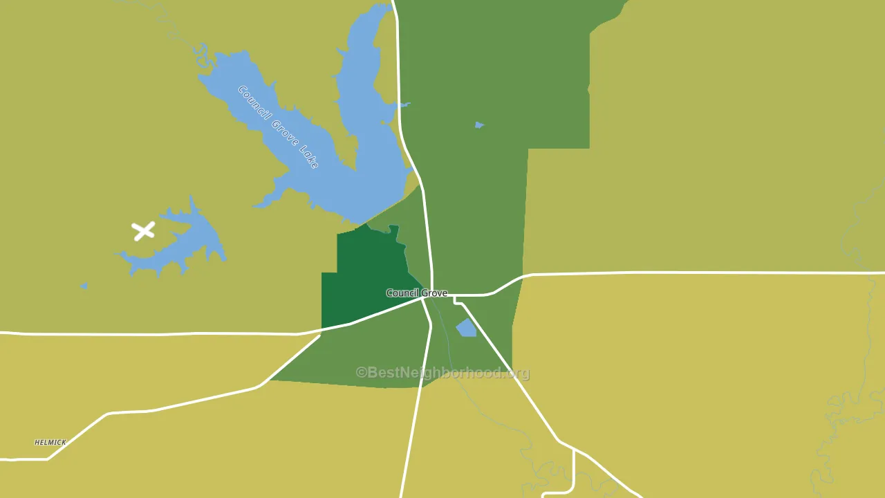Parkerville, KS block-group voter-turnout map