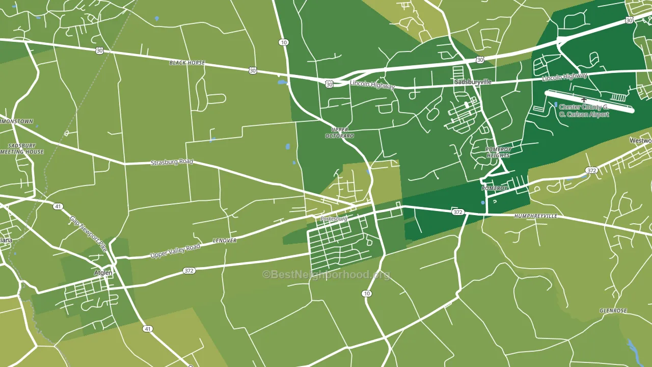 Parkesburg, PA block-group voter-turnout map