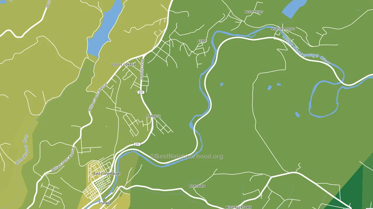 Parkhill, PA block-group voter-turnout map