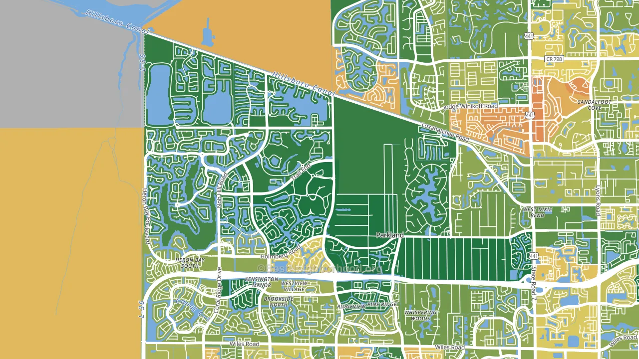 Parkland, FL block-group voter-turnout map