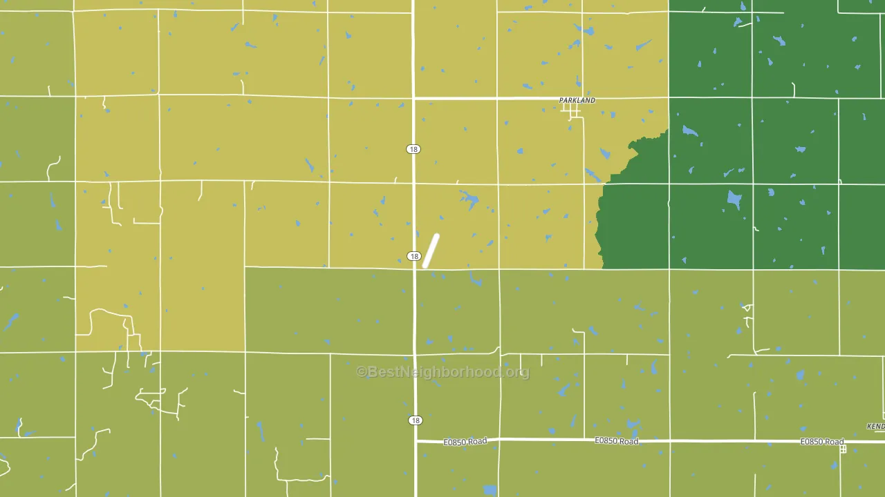 Parkland, OK block-group voter-turnout map