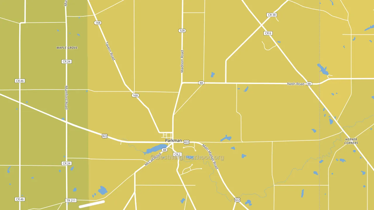 Parkman, OH block-group voter-turnout map