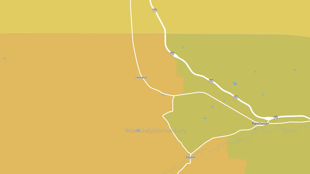 Parkman, WY block-group voter-turnout map