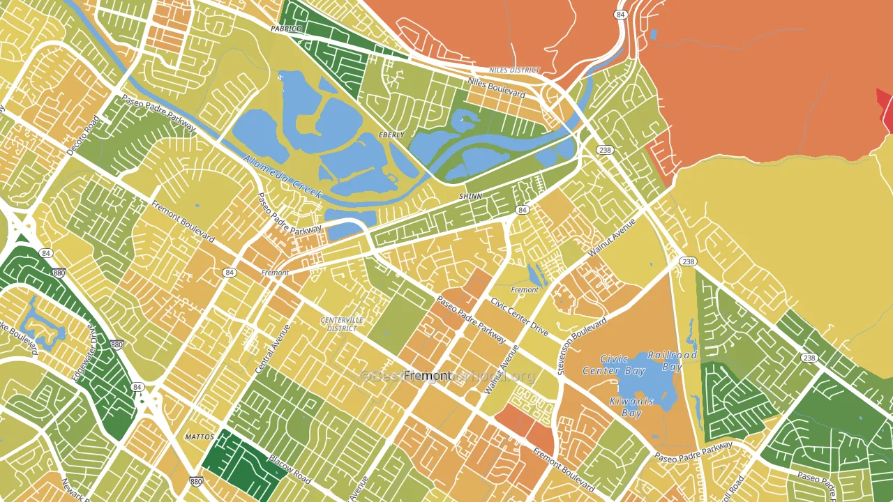 Parkmont, Fremont, CA block-group voter-turnout map