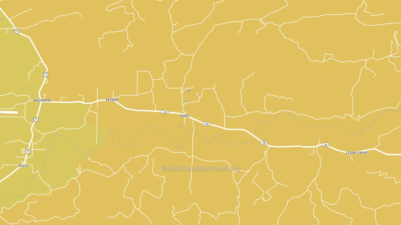 Parks, AR block-group voter-turnout map