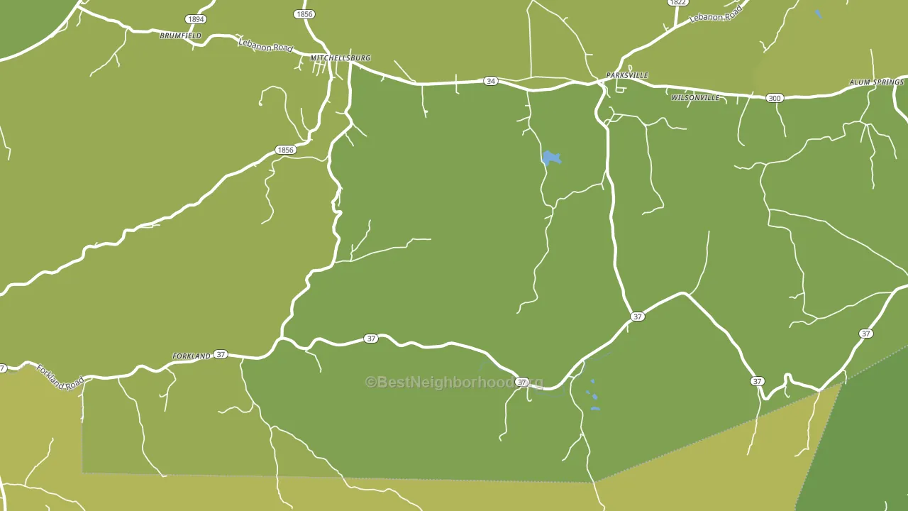 Parksville, KY block-group voter-turnout map